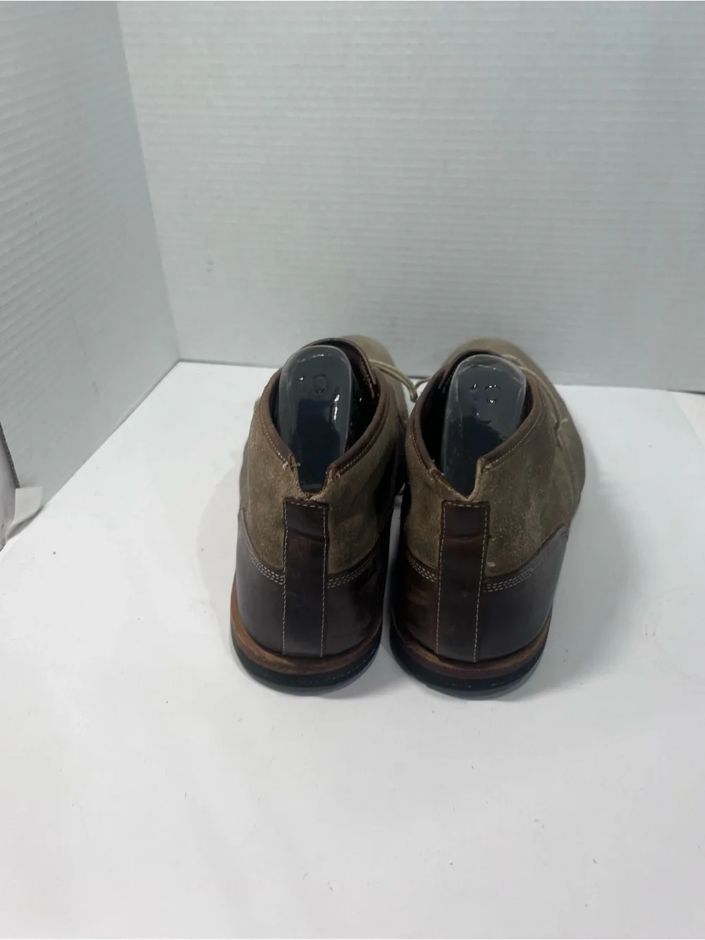 Timberland Men's Suede Chukka Boots in Olive/Tan with Dark Brown Heel